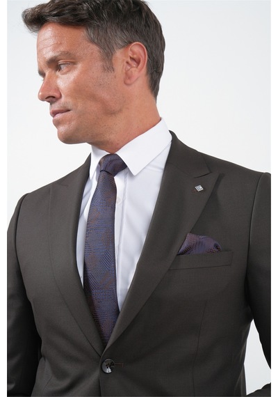 İmza Kahverengi Kırlangıç Yaka 6 Drop Slim Fit Tam Astar Esnek Takım Elbise 1001260169 İmza Kahverengi Kırlangıç Yaka 6 Drop Slim Fit Tam Astar Esnek Takım Elbise 1001260169