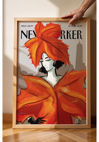 The New Yorker Çerçeveli Tablo November 18 2019 - Şehirde Sonbahar Tablosu