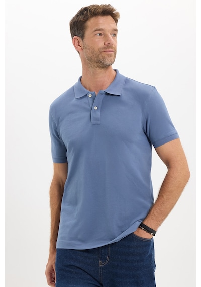 Tudors Erkek Slim Fit Dar Kesim Premium Seri %100 Pamuk Yumuşak Dokulu Merserize Lacivert Polo Yaka Tişört-50925