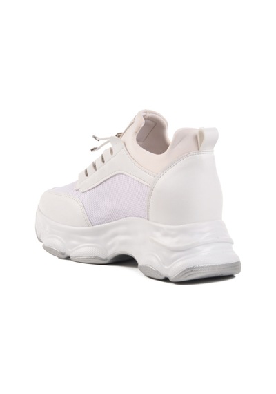 Beyaz Yüksek Taban Kadın Sneaker 6064 Z Beyaz