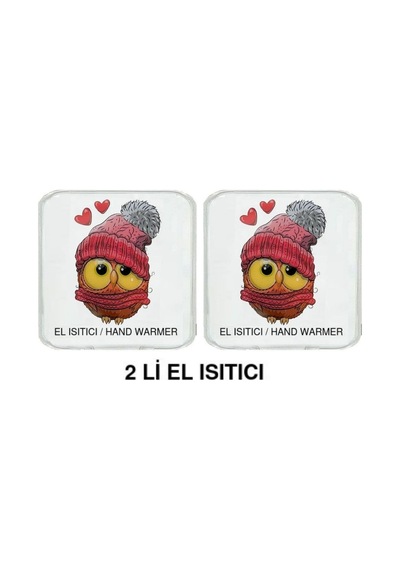 2 Adet Bereli Baykuş Cep Sobası,el Isıtıcı,sıcak Su Torbası Pvc 10x9,5cm Beyaz