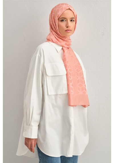 Armine Lyocell Naia Petek Desen Şal 1113-14 Pembe