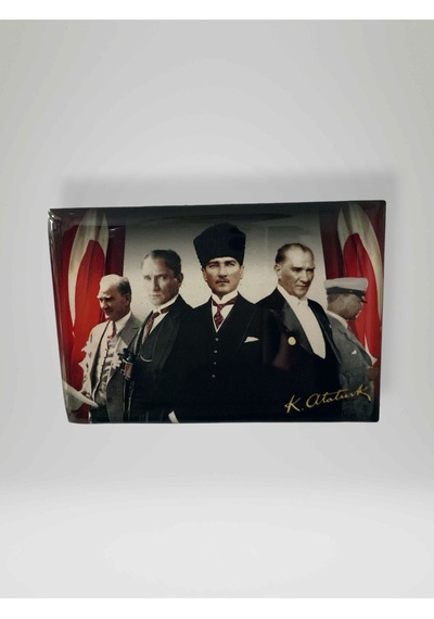 Atatürk Temalı Dikdörtgen Magnet Buzdolabı Süsü 80x55 Mm 96977394