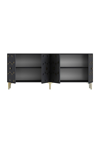 Ka1523ag Moka Konsol Ve Tv Sehpası Antrasit-gold 150cm