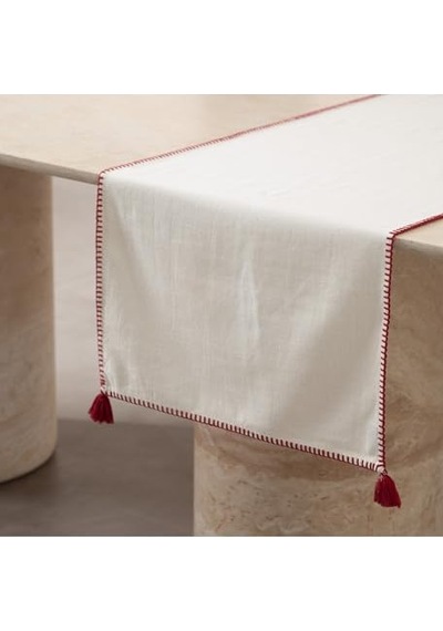 Püsküllü Runner Bordo 45x145 Genel