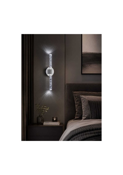 Bubbleflux Medium 40 Cm Modern Tasarım Led Aplik - Duvar Lambası - Gümüş - Elektrikli - Kumandalı - Beyaz Led Gümüş
