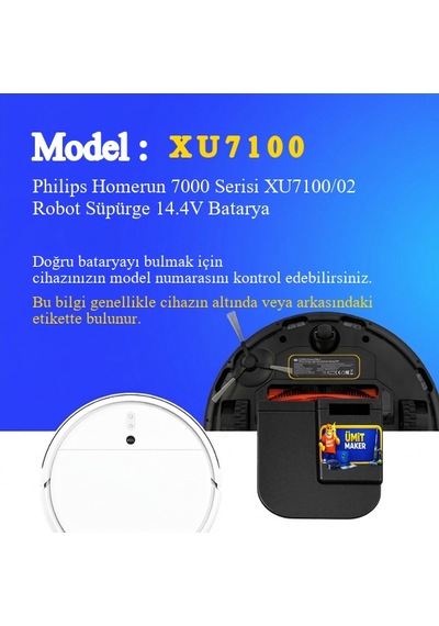 Philips Homerun 7000 Serisi Xu7100/02 Robot Süpürge 6400 Mah Batarya