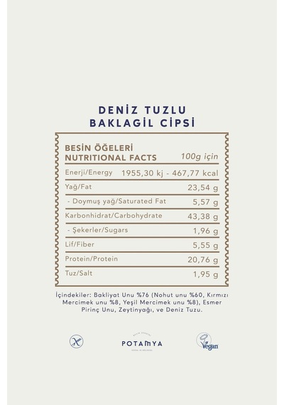 Potamya Deniz Tuzlu Baklagil Cipsi 50 Gr X 3 Adet