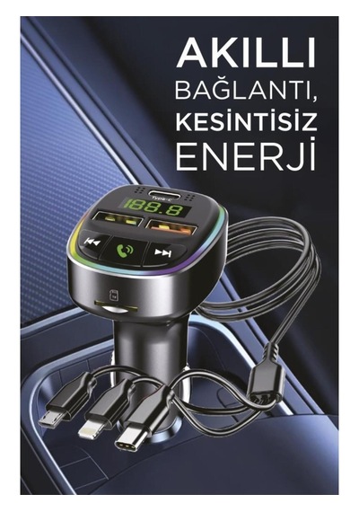 Abatech G15 Fm Transmitter, Tf/usb Müzik Ve 18w Hızlı Şarj Özellikli Araç Cihazı