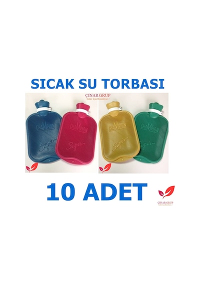 10 Adet Şampiyon Termofor Sıcak Su Torbası. Süper Kauçuk Champion