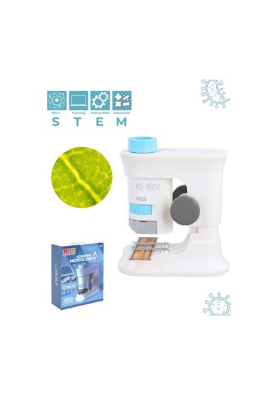Temel Taşınabilir Standlı Çocuk Mikroskobu 40x 160x, Stem Eğitim Mikroskobu