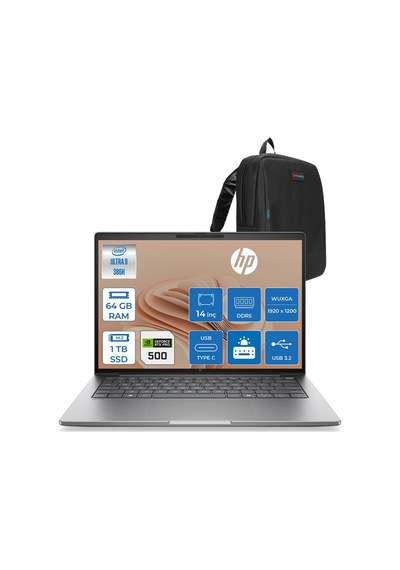 HP Zbook 8 G2i DN6A5EAF23 Ultra 9 386H 64 GB 1 TB SSD RTXPRO500 14" Free Dos Dizüstü Bilgisayar + Çanta