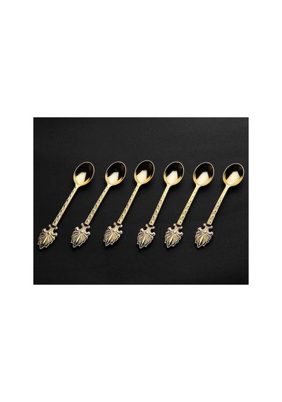 Çay Kaşığı Seti 12 Parça Metal Gold Ahsen Model Gold Tonlu