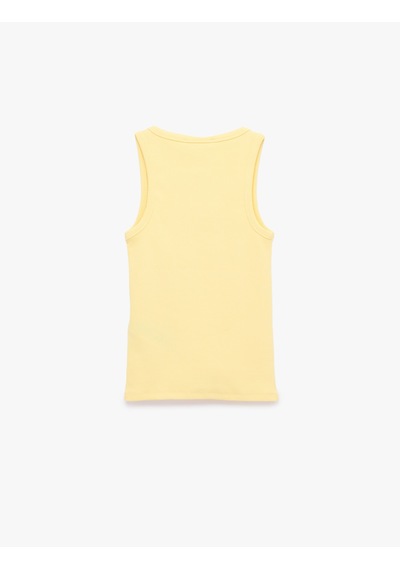 Koton Pamuklu Kaşkorse Slim Fit U Yaka Fitilli Atlet Sarı 6sak10387ek