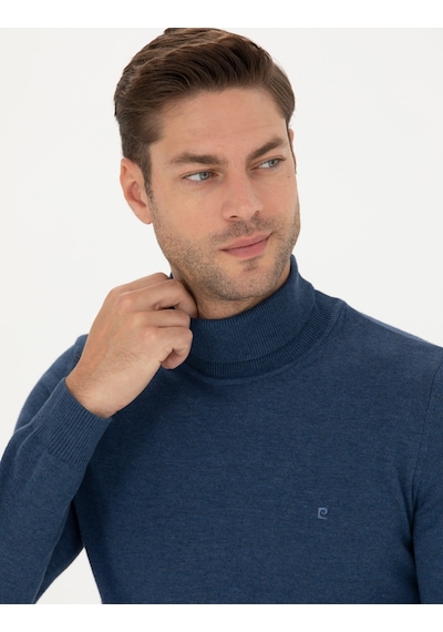 Pierre Cardin Erkek İndigo Melanj Triko Kazak 50276162-vr155 İndigo Melanj