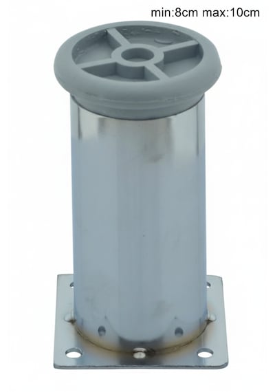 Ludıa Metal Ayarlanabilir 3 Adet Mobilya Ayağı Metal Tablalı 8cm Gri