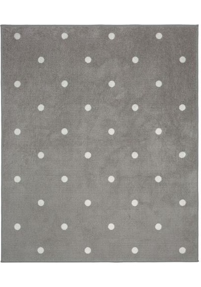 Çocuk Odası Halısı 133x160 cm Gri-Noktalı Alan: 2.13 M² Puantiyeli Halı Gri