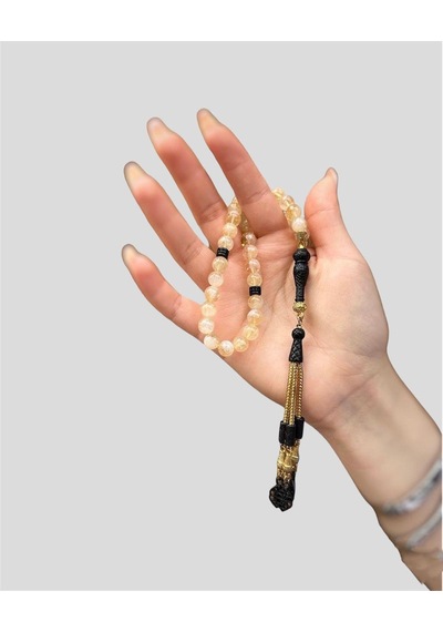 8 Mm Küre Kesim Sitrin Doğal Taş Tesbih