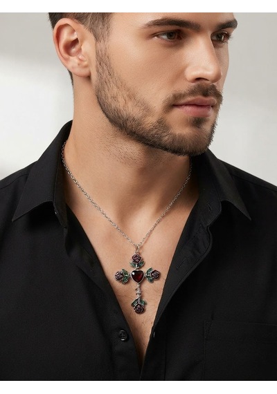 Unisex Haç Kolye Kırmızı Taş Detaylı Gümüş Renk Zincir Kolye Gotik Tarz Unisex Takı Hc97 Çok Renkli Unisex Haç Kolye Kırmızı Taş Detaylı Gümüş Renk Zincir Kolye Gotik Tarz Unisex Takı Hc97 Çok Renkli