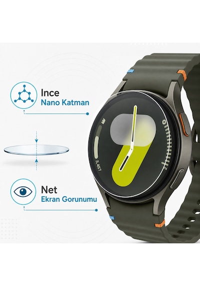 Samsung Galaxy Uyumlu Watch 7 44mm Ekran Koruyucu Nano 2 Adet