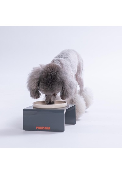 Antrasit Tekli Seramik-pleksi Mama Ve Su Kabı-kedi Köpek Mama Su Kabı