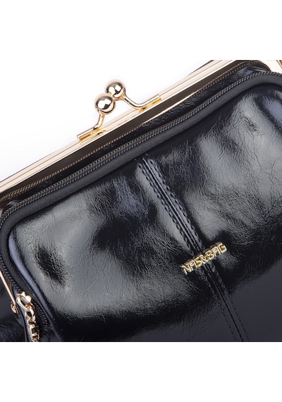 Nas Bag Burslu Klipsli Vintage Omuz Ve Çapraz Çanta 23x20 Cm Ebatlarındadır Siyah Yankı
