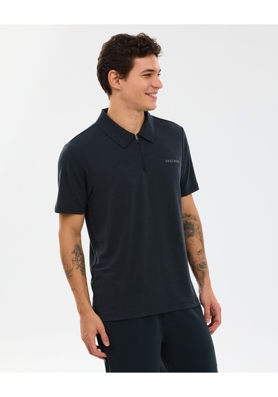 Skechers M Soft Touch Pique Polo Erkek Siyah Polo Yaka Tshirt S2610086-3817