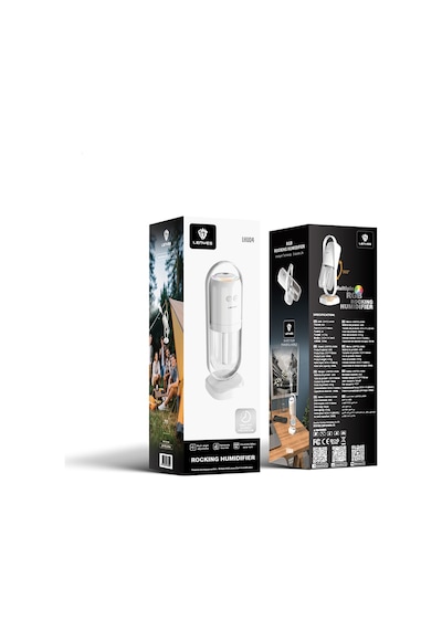 Lenyes Lhu04 Kum Saati Tipi 360 Derece Dönebilen Rgb Atmosfer Işıklı Sessiz Hava Nemlendirici Beyaz
