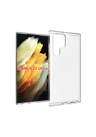 Galaxy Uyumlu S22 Ultra Kılıf Tchs Süper Silikon Kapak - Renksiz Renksiz