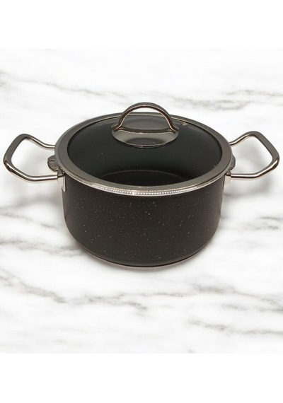 Tuna House Granit Derin Tencere 18 Cm Siyah