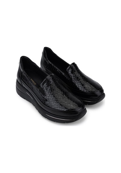 Tamer Tanca Hakiki Deri Kadın Siyah Sneakers & Spor Ayakkabı 298 3200 Bn Ayk Y26 Syh/syh Kroko