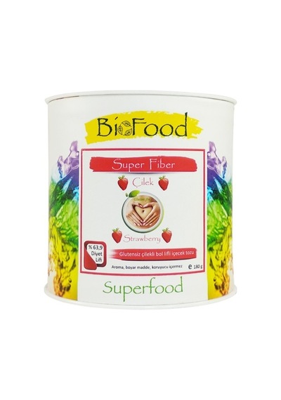 BioFood Süper Fiber Çilek Strawberry İçecek Tozu 180 G
