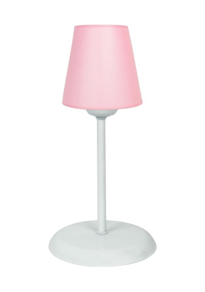 Metal Ayaklı Konik Kumaş Abajur Masa Lambası 14 cm Pembe