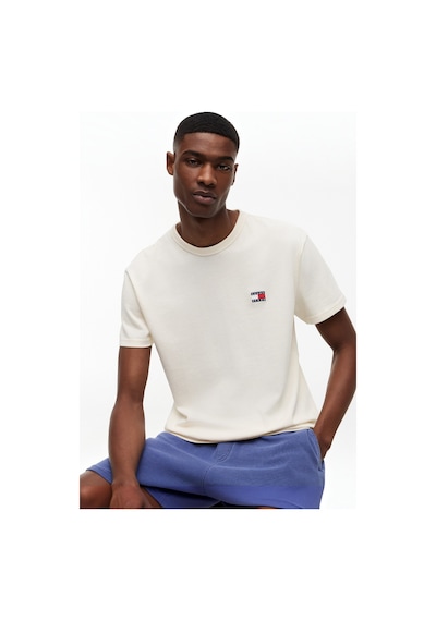 Tommy Hilfiger Tjm Reg Badge Tee Ext Erkek Bej T-shirt - Dm0dm20322