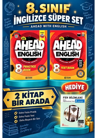 8.sınıf Ahead Practice Book + Test Book Fen Ünite Değ.test Hediyeli