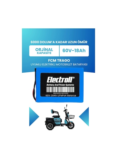 Fcm Trago Batarya Standart Kapasite Lifepo4 60v 18ah Elektrikli Motosiklet Bataryası