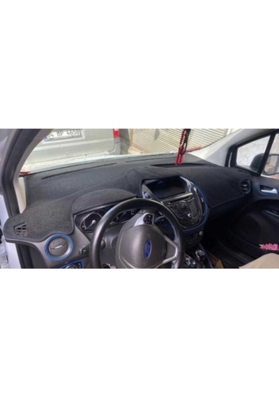 2013-2020 Modellerine Uygun Ekranlı Ford Courier Torpido Koruma Halısı Siyah Kenar Renk Sarı