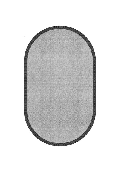 Natura Sisal Hasır Görünümlü Çerçeveli Oval Halı Ntr10 Siyah-gri