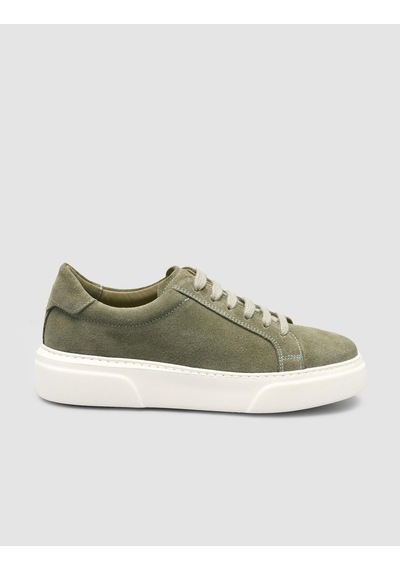 Monamae %100 Hakiki Deri Yeşil Kadın Sneaker YESIL