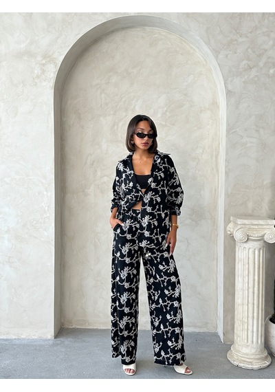 Verymoda Nakışlı Gömlek F1951 SİYAH