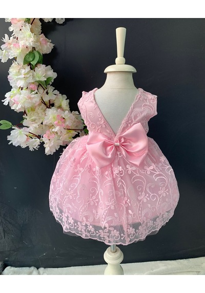 Mnk Baby & Kids Saç Bantlı Papatyalı Dantelli Bebek Elbise PNPN146