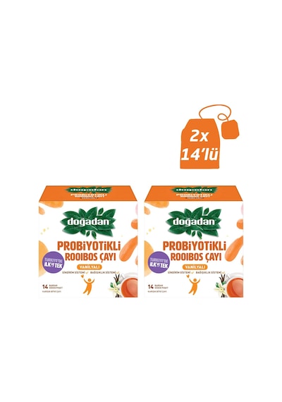Doğadan Probiyotikli Rooibos Vanilya Süzen Poşet Karışık Bitki Çayı 2 x 14'lü