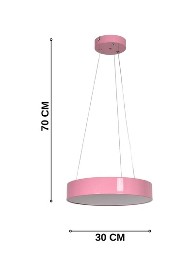 Dakota Modern Panel Ledli Salon Çocuk Odası Yatak Odası Mutfak Pembe Renk Led Avize Beyaz Işık Pembe Pembe