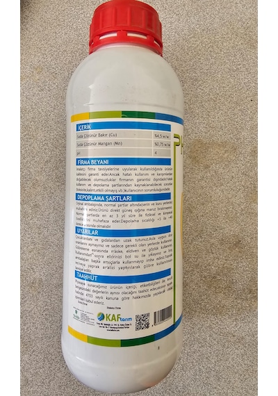 Bitki Koruyucu Cu Sıvı Bakır Gübre Phylon Coper 1 Lt