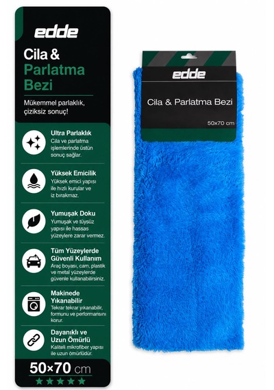 Edde Araba Araç Oto Cila Ve Parlatma Bezi Gri 50 70 Cm Oto Detailing