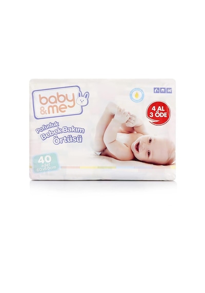 Baby Me Pofuduk Alt Değiştirme Örtüsü 40 Adet 60 60
