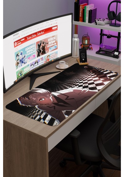 Tokyo Ghoul Anime V3 - 90x40 Xxl Gaming Kauçuk Kaymaz Taban Mouse Pad Fare Altlığı
