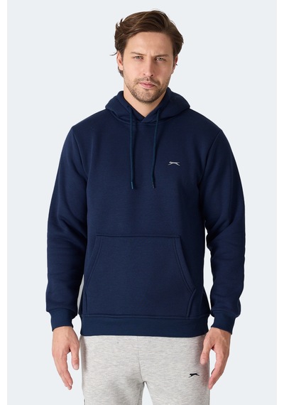 Slazenger Moonlıght I Erkek Kapüşonlu Koyu Lacivert Sweatshırt