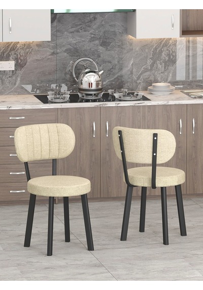 Azra 70x110cm Bendir Mutfak Masası, Mutfak Masası Takımı, Yemek Masası, 4 Krem Sandalye Krem