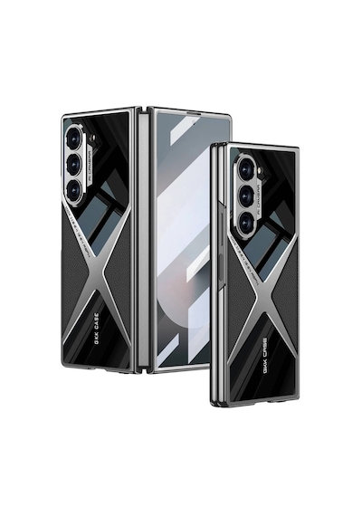 Samsung Uyumlu Galaxy Z Fold 6 Kılıf Ultra İnce Kamera Korumalı Pc + Deri Arka Yüzey Zore X-pro Kapak Çok Renkli